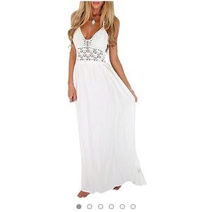 Women's bohemian halter maxi dress